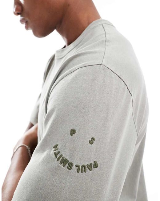 Paul Smith Gray Happy Logo Print T-shirt for men