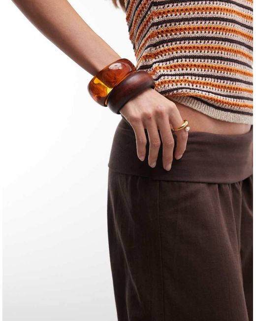 Cotton On Brown Haven Linen Fold Over Pants