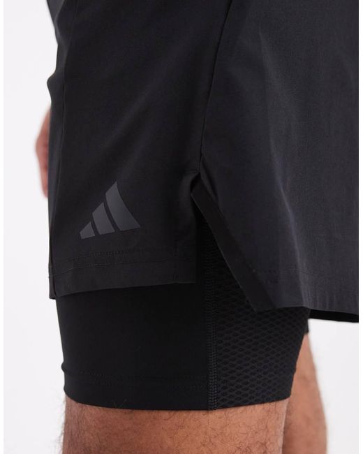 Adidas Originals Black D4T Workout 2In1 Shorts for men