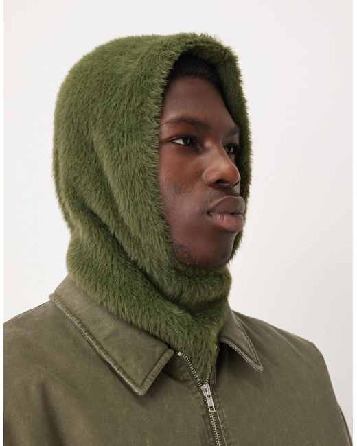 ASOS Green Knitted Eyelash Hood for men