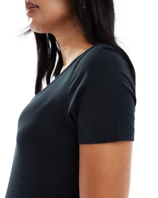 Mama.licious Black Mamalicious Maternity Scoop Neck Short Sleeve Jersey Midi Dress