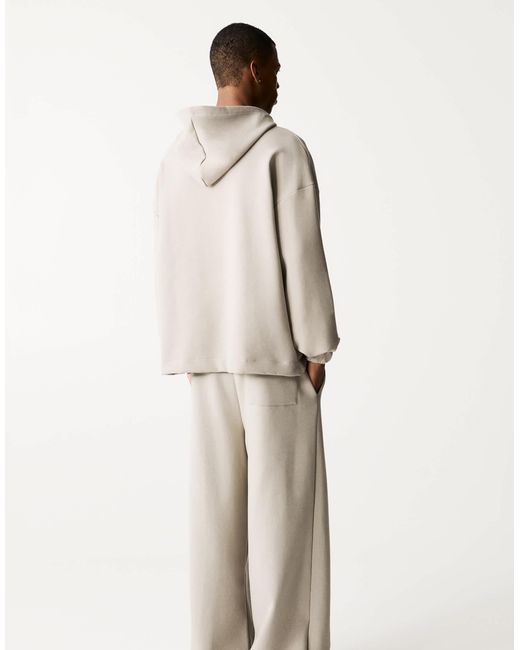 Pull&Bear – hochwertiger kapuzenpullover in Natural für Herren
