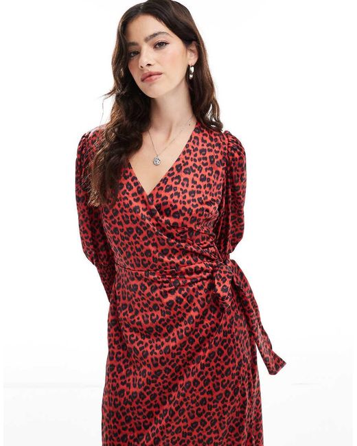 Glamorous Shirred Cuff Wrap Maxi-Dress