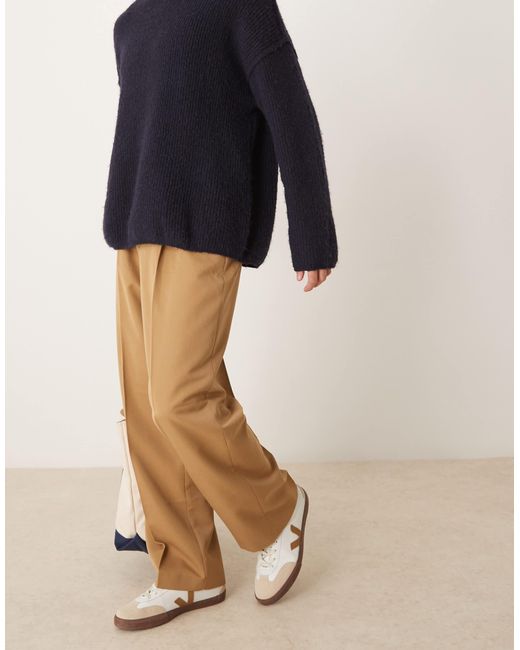 Pantalon ample habillé avec pince sur l'avant - camel cendré ASOS pour homme en coloris Blue