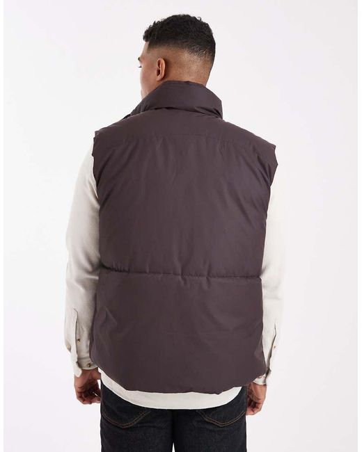 ASOS Brown Puffer Gilet for men