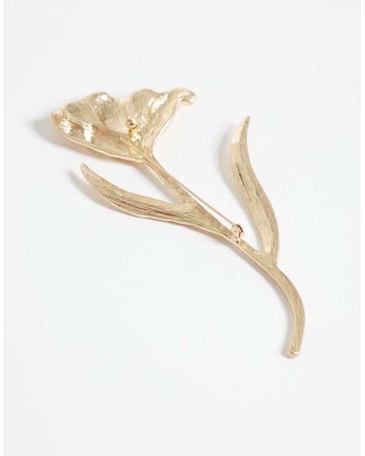 ASOS Brown Xl Flower Brooch