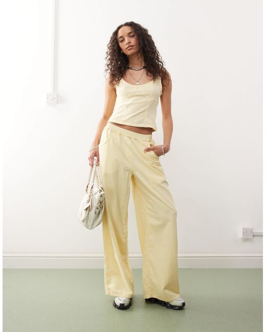 Collusion Natural Linen Look Xl baggy Trouser