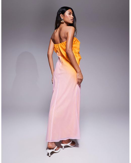 ASOS Multicolor – trägerloses, drapiertes maxikleid