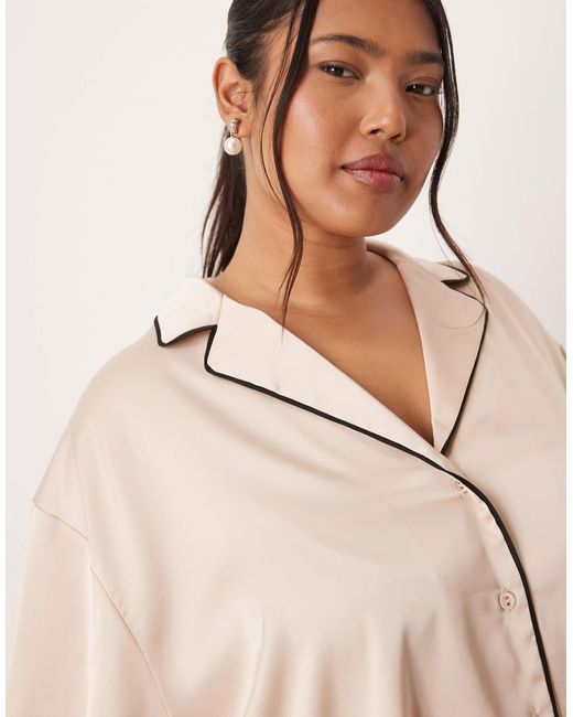 ASOS Natural – oversize-pyjama aus satin