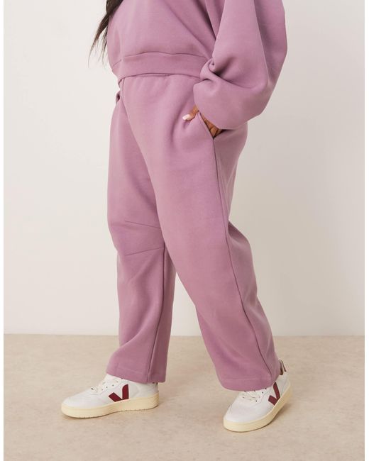 ASOS Pink Asos Design Curve Barrel Leg jogger Co-ord