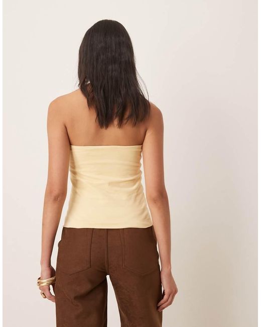 ASOS Natural Peached Cotton Long Line Bandeau