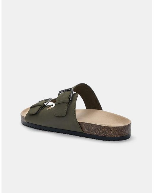 Sandali Bassi Kaki Con Fibbia di Pull&Bear in Multicolor da Uomo
