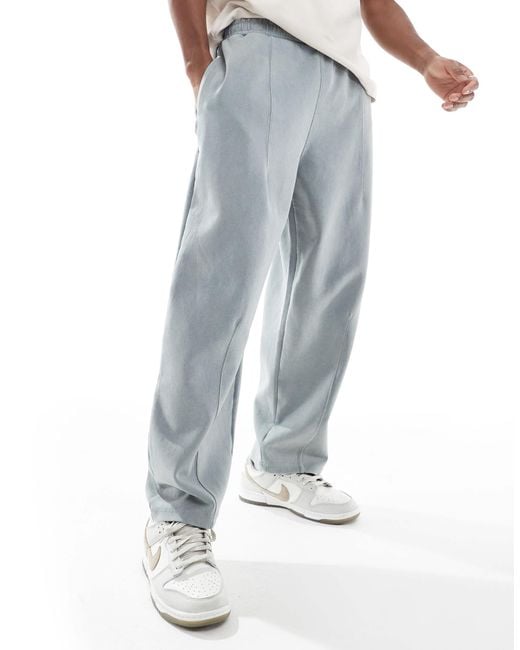Pull&Bear Blue Washed Wide Leg joggers for men