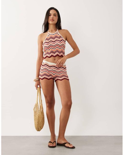 Kulani Kinis Green Toffee Twist Knit Micro Shorts
