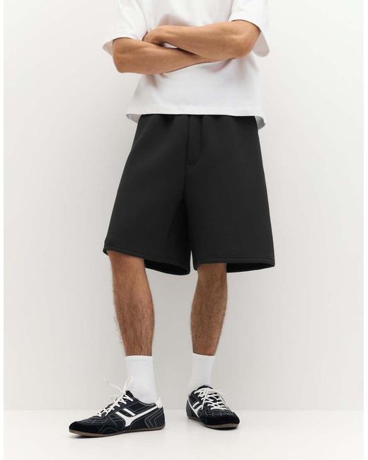 Pull&Bear Blue Bermuda Jogger Sweat Shorts for men