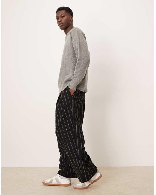 ASOS Black Loose joggers With Stripe for men