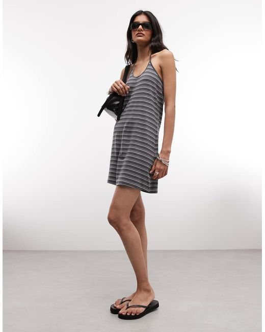 Weekday Black Halter Neck Mini Dress