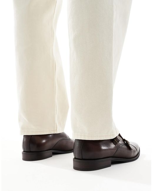 Schuh White Rocky Double Strap Monk Shoes for men