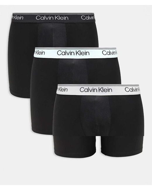 Calvin Klein Black Microfiber Stretch 3 Pack Boxer Briefs for men