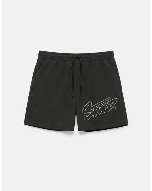 Pull&Bear Green Stwd Board Shorts for men