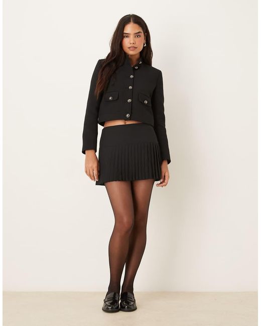 Mango Black Cotton Short Tailored Jacket With Buttons