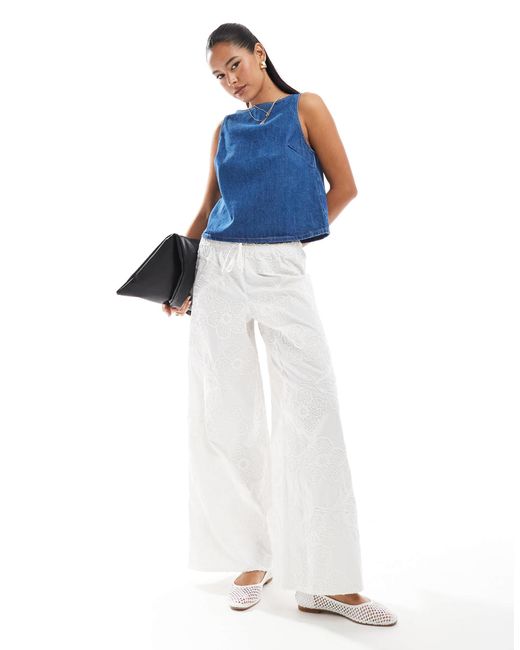 Débardeur droit en jean - moyen ASOS en coloris Blue