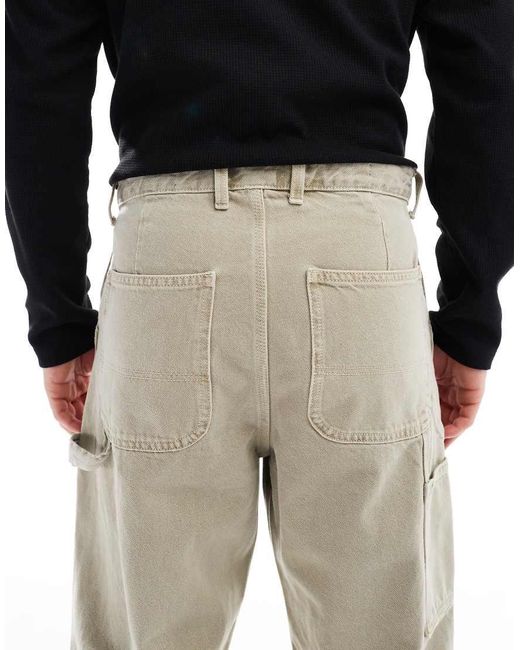 Vaqueros Holgados De Estilo Carpintero Con Lavado Gris Claro Alex De Jack & Jones de hombre de color Black