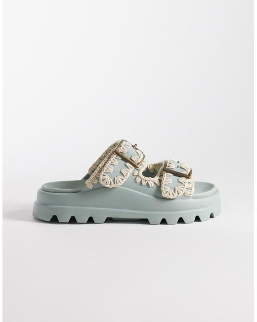 Mou Gray Eva Two Buckle Sandals