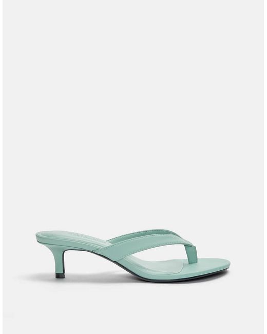 Pull&Bear Green Heeled Sandals