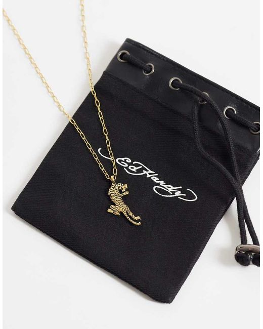 Ed Hardy White Tiger Shape Pendant Necklace