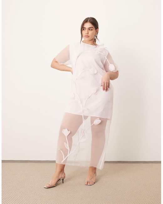 ARRANGE Pink Curve – maxikleid aus organza