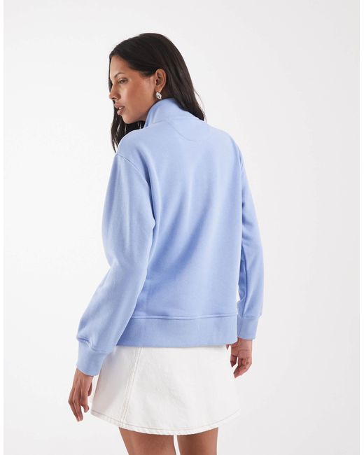 Pull en coton à demi-fermeture éclair - clair Gant en coloris Blue