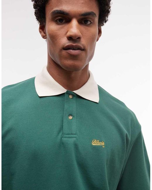 BLKVIS Green Piquee Polo Shirt for men