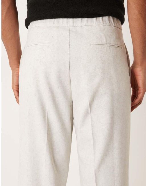 Pantalones De Traje Jaspeado De Corte Ancho De Tejido Texturizado De -Blanco ASOS de hombre de color Natural