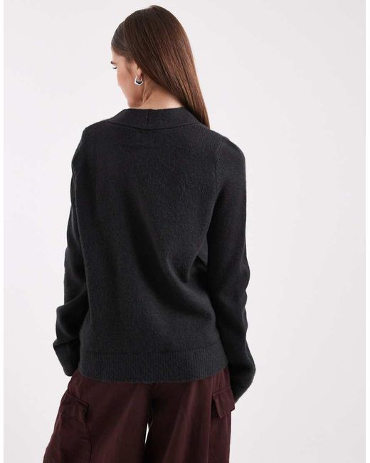 ASOS Black Pocketed Front Boyfriend Cardigan