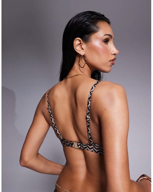Boux Avenue Multicolor – push-up-bikinioberteil mit zickzackmuster