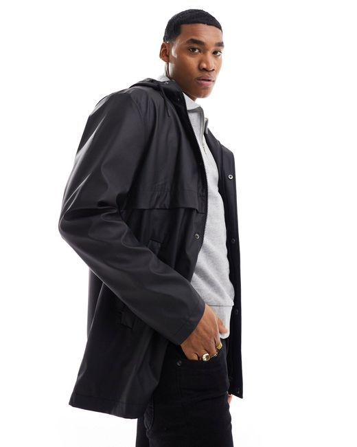 Veste imperméable en caoutchouc ASOS pour homme en coloris Black