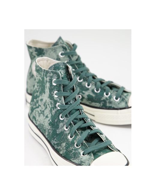 Converse Rubber Chuck 70 Hi Textured Jacquard Fabric Trainers in Green for  Men | Lyst