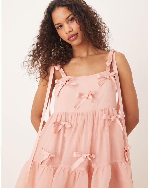 Sister Jane Pink Bow Embellished Midi Dress