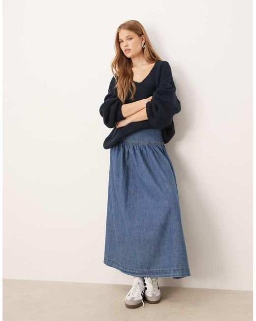 Jdy Blue Oversized Reversible Knit Jumper