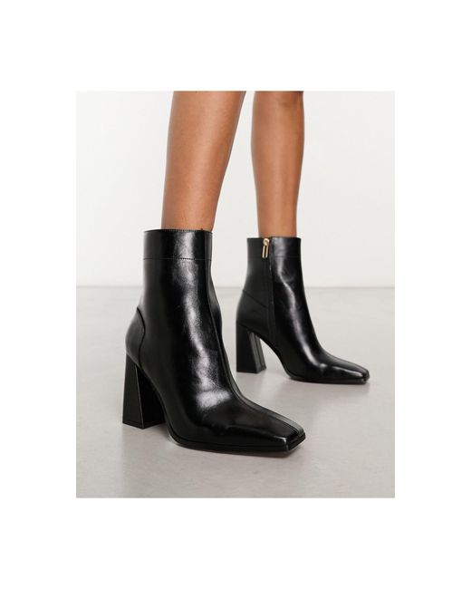 エイソス ASOS DESIGN Everest flared heel boots in black レディース-