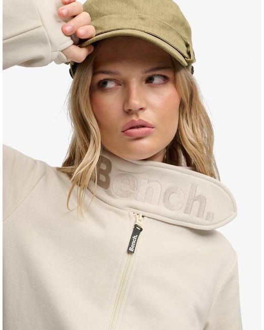 Bench x Superdry & Co White Funnel Neck Embroidered Track Top