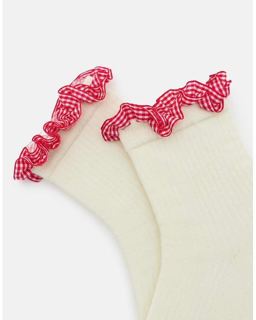 Pull&Bear White Lace Trim Socks