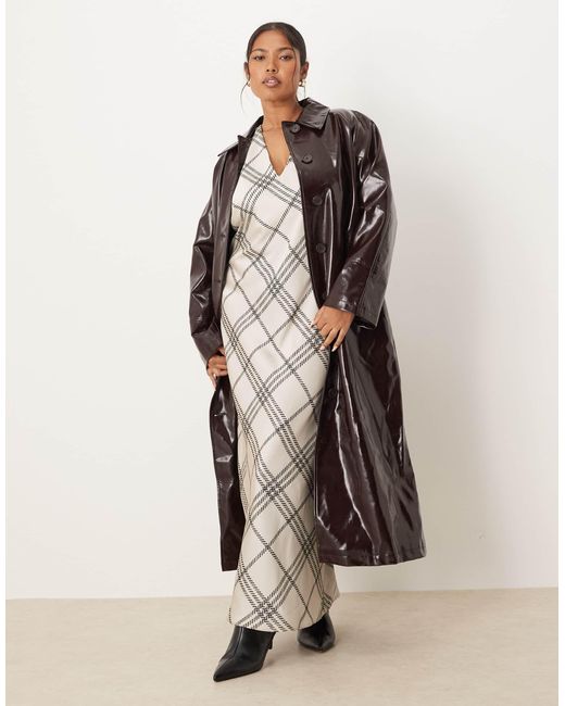 ASOS Natural Asos design curve – träger-midikleid aus satin