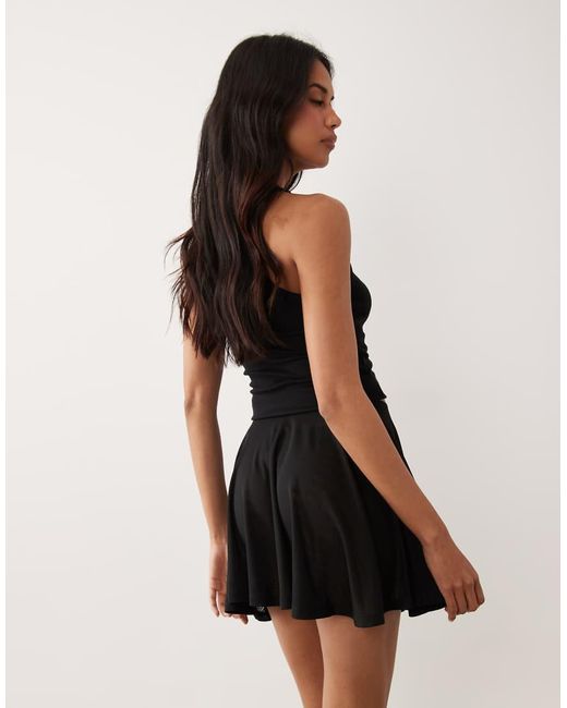 ASOS Black Mesh Skater Mini Skirt