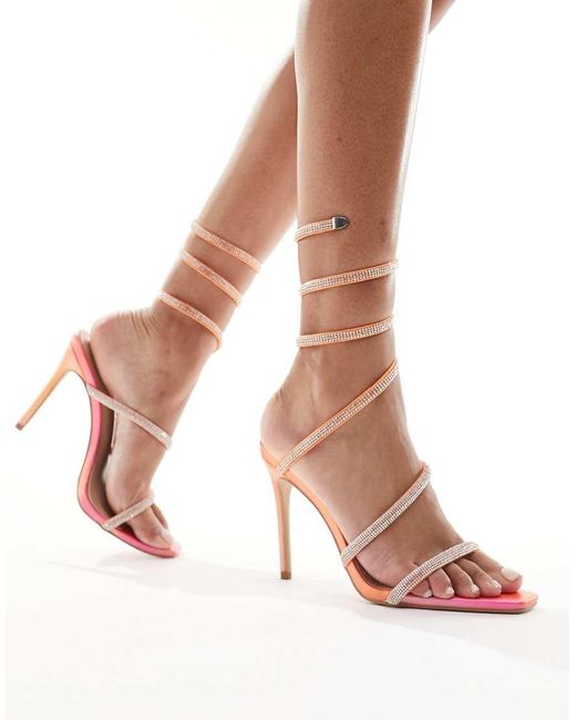 SIMMI White Simmi London Peony Spiral Heeled Sandals
