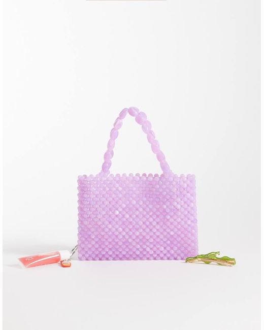 Pochette Con Manico E Perline di ASOS in Purple