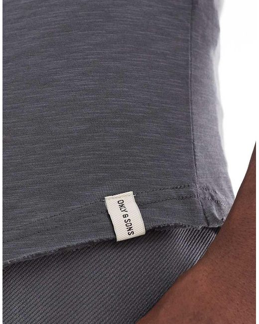T-Shirt Basic Scuro di Only & Sons in Blue da Uomo
