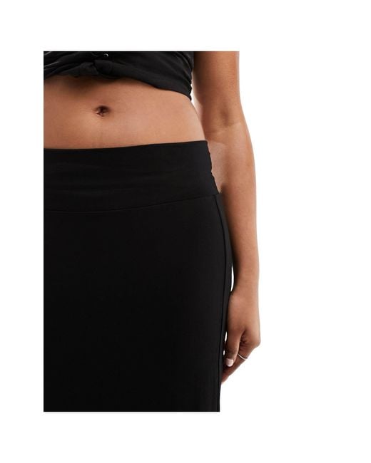Collusion Black Low Rise Slinky Maxi Skirt