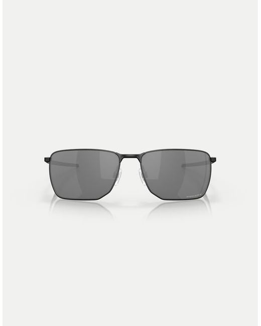 Oakley Black Ejector Rectangle Sunglasses With Mirrored Lens for men